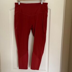 Red High-Waisted Leggings